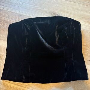 ANN TAYLOR Black Velvet Silk Strapless Corset Top Size 4 Evening Formal Goth